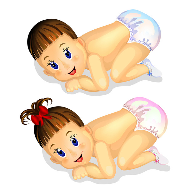 δύο αξιολάτρευτο μωρά - Διάνυσμα, εικόνα