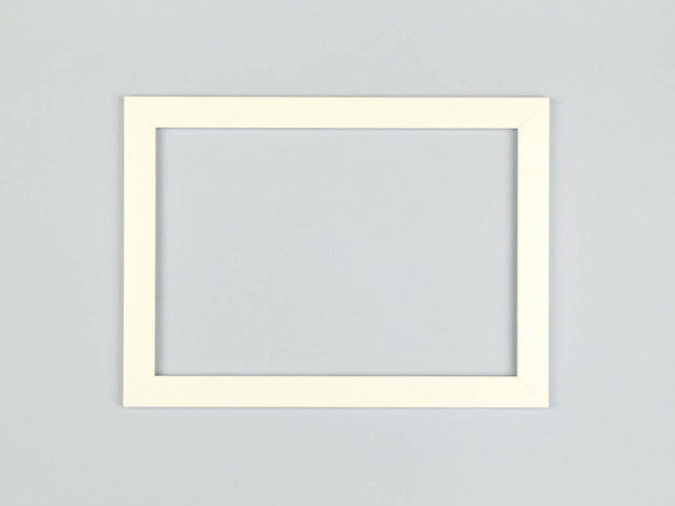 Empty picture frame on textured pastel colored background. Abstract minimalist composition - Фото, зображення