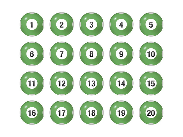 Vector Bingo / Lottery Number Balls Set 1 to 20 - Vector, Image