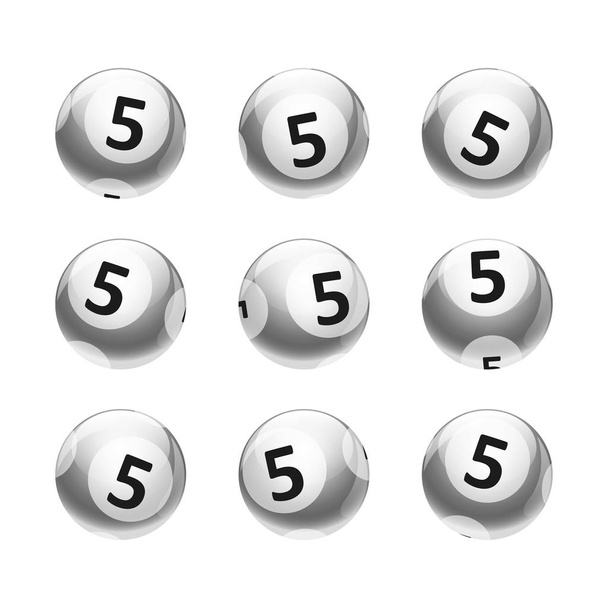 Bingo vectoriel / boules de numéro de loterie placées isolées sur fond blanc Thème blanc numéro 5
 - Vecteur, image