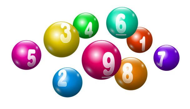 Vektori Bingo / Lotto numero Pallot Set - Värikäs
 - Vektori, kuva
