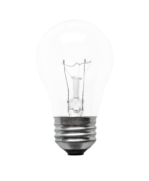 Ampoule électrique incandescente isolée sur fond blanc
. - Photo, image