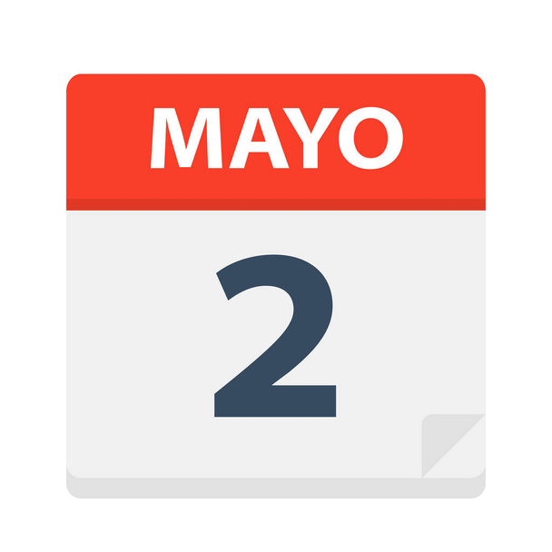 Mayo 2-ikona kalendáře – Květen 2-vektorový obrázek - Vektor, obrázek