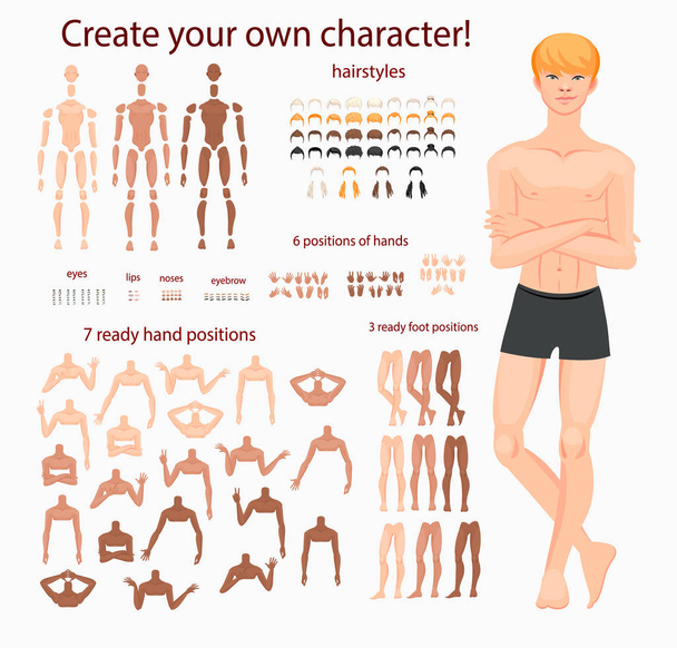 Stilize karakterler için animasyon ayarla - Vektör, Görsel