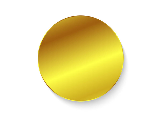 Golden metal circle isolated on white background - Vektor, Bild