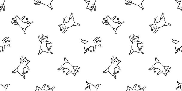 cat Seamless vector Pattern kitten calico cartoon illustration tile background scarf isolated wallpaper - Vector, imagen