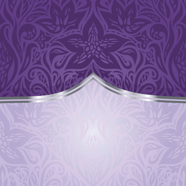Violet Floral vintage seamless pattern background design - Vector, Image