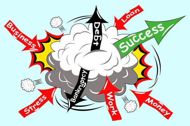Vector illustration of concept struggle to make your business successful - Vector, Image