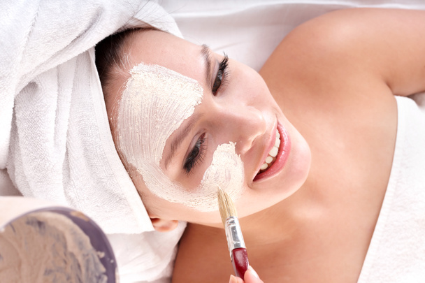 Cosmetician make mask. Facial massage. - Photo, Image