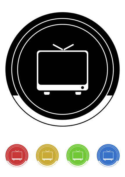 Círculo ícone televisão
 - Vetor, Imagem