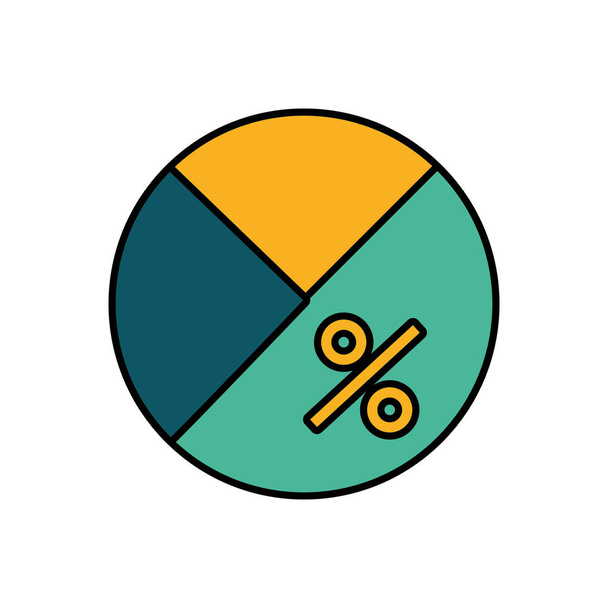 Statistická grafika v izolované ikonu koláč - Vektor, obrázek