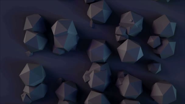 3D καθιστούν φόντο με icosahedrons σχήματα με διαφορετικά μεγέθη των στοιχείων, ο υπολογιστής που δημιουργείται - Πλάνα, βίντεο