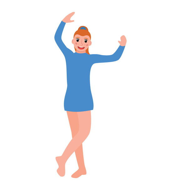Flat icon design of dance posture - Vector, imagen