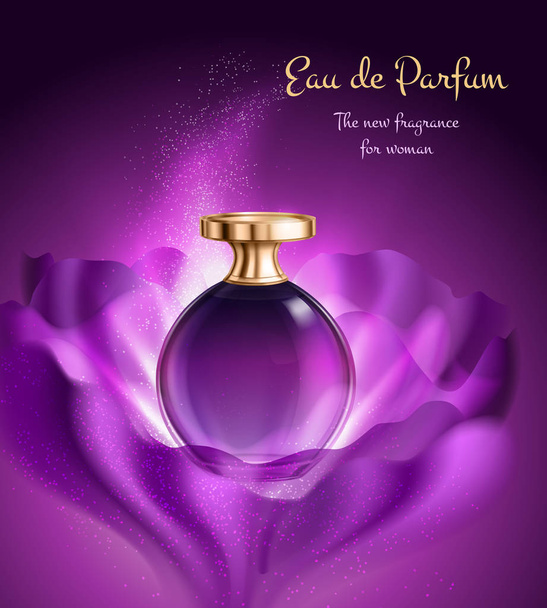Parfüm a nő reklám összetétele - Vektor, kép