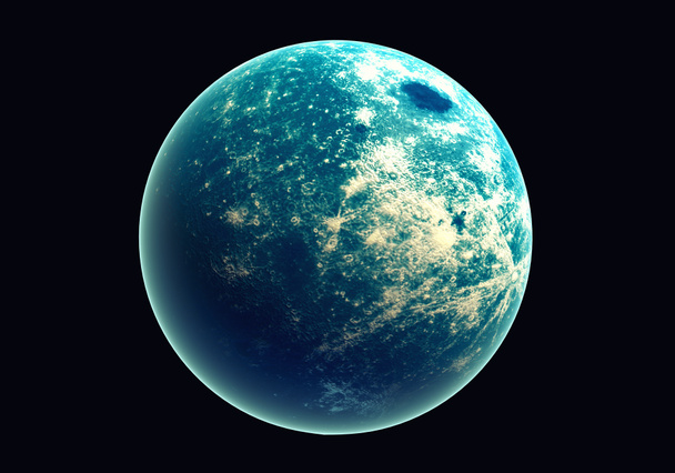 Blauwe aarde in de ruimte en de Melkweg. Wereldbol met buitengloed ozon en witte wolk. De planeet van de ruimte en sfeer concept. Alien en levende natuur thema. Elementen van dit beeld ingericht door Nasa - Foto, afbeelding