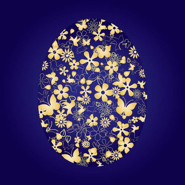 Blue easter egg - Vector, Image
