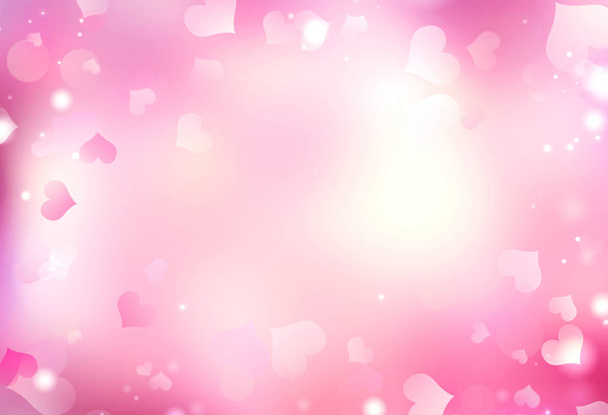 Valentine blurred hearts pink bokeh background.Abstract romantic backdrop. - Photo, Image