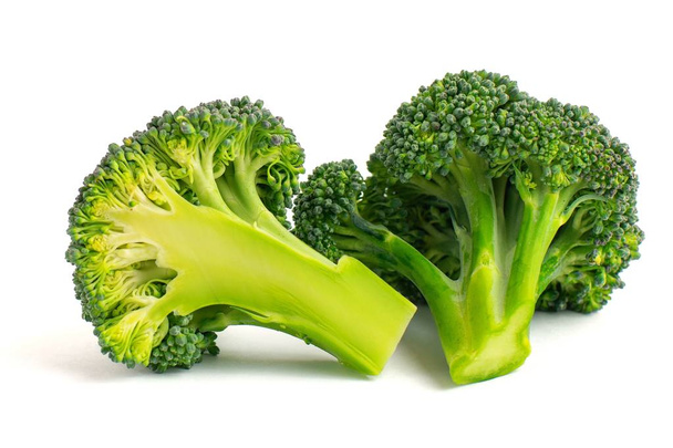 frischer grüner Brokkoli isoliert auf weißem Hintergrund. - Foto, Bild