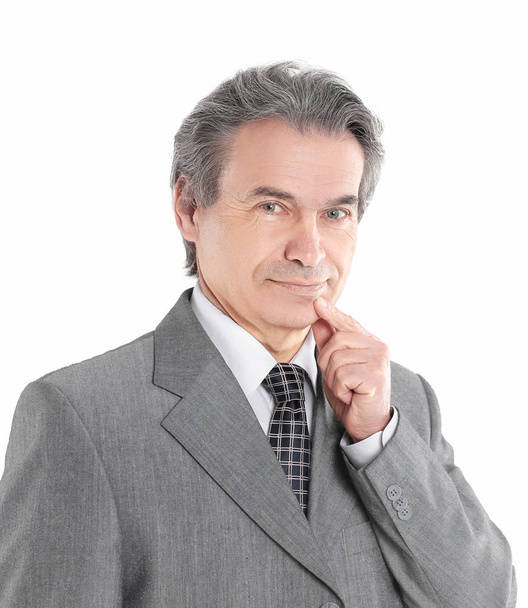 portrait of pensive businessman on white background.photo with copy space - Foto, afbeelding