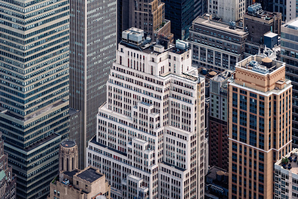 Aerial view of buildings of Midwtown of Manhattan in New York - Zdjęcie, obraz
