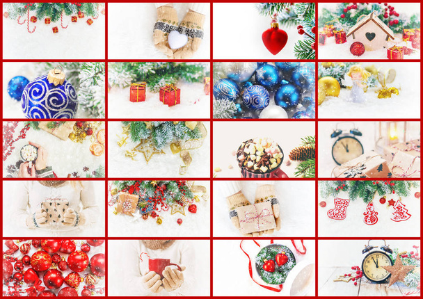 collage of Christmas pictures. Holidays and events. New year. - Photo, Image