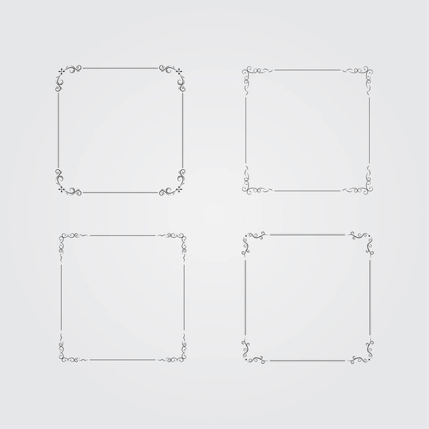Set of vintage frames. Vector Illustration. - Vector, Image