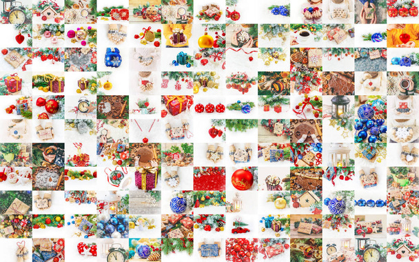 collage van foto's van kerst. Feestdagen en gebeurtenissen. Nieuwjaar. - Foto, afbeelding