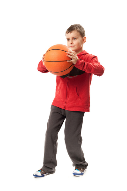 Kid with basketball - Foto, immagini