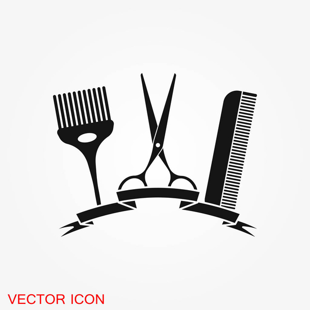 Icône de coiffeur vecteur, salon sèche-cheveux, boucleur de cheveux pour toile et mobile
 - Vecteur, image