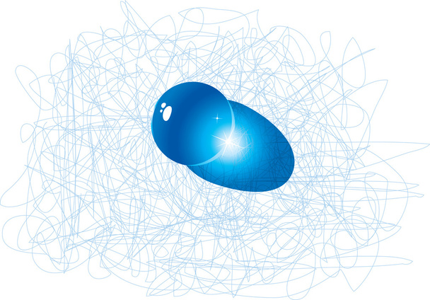 Scratch line and blue drop - Vector, Image