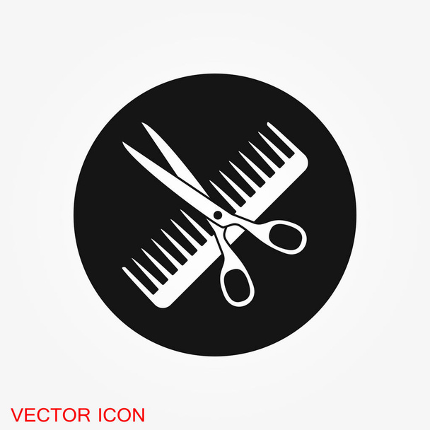 Вектор значка перукаря, фен для салону, стрижка волосся для веб та мобільних пристроїв
 - Вектор, зображення