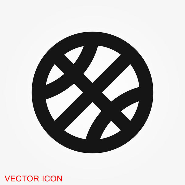 Basketbal ikona vektor, stylově moderní plochý izolovaných na bílém pozadí. Obrázek ikony basketbal, basketbalová ikona ilustrace - Vektor, obrázek
