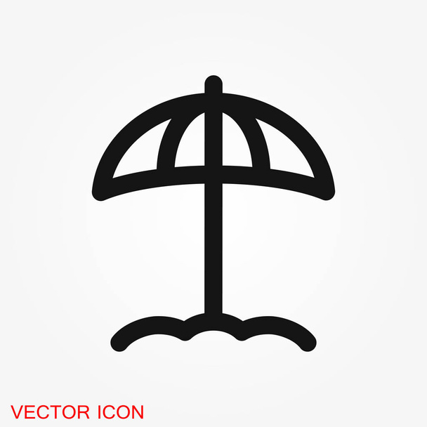 Beach icon, summer signs: vector icon of vacation and tourism - Vector, Image