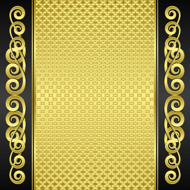 or et fond texturé noir avec ornements
 - Vecteur, image