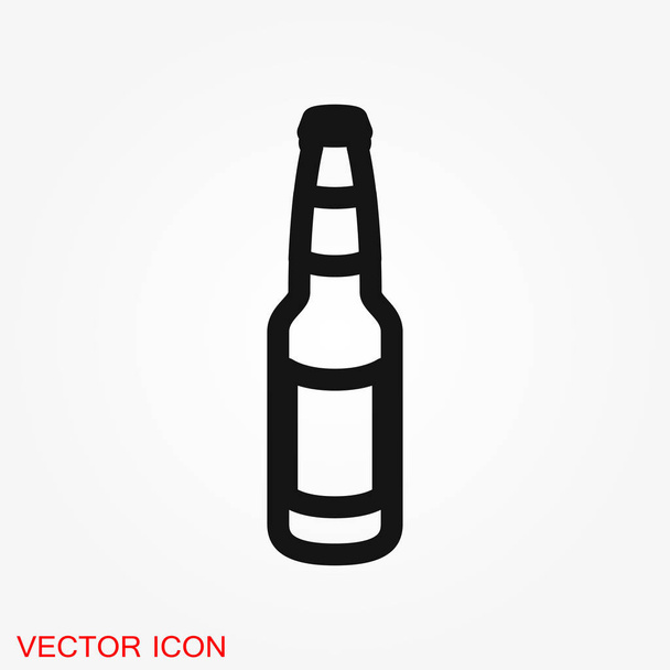 Beer bottle icon vector illustration on white background for web and apps. - Vector, Image