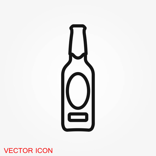 ウェブとアプリのための白い背景の上のビール瓶アイコン ベクトル図. - ベクター画像