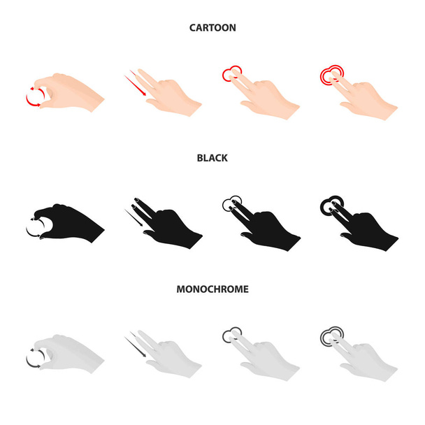 Vektorové provedení touchscreen a rukou znamení. Kolekce z dotykové obrazovky a dotykové vektorové ilustrace. - Vektor, obrázek