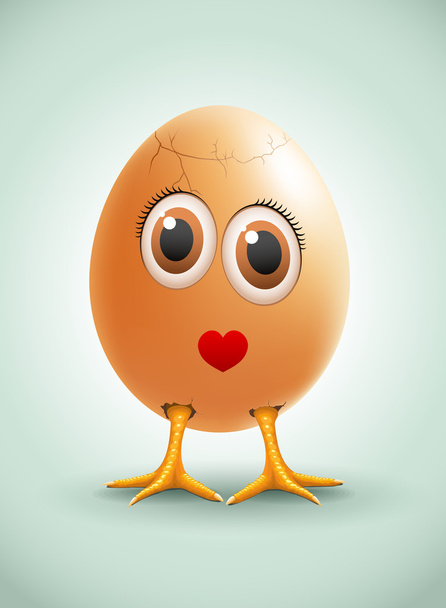 女性の卵。ベクトルの女性の卵の文字 - ベクター画像