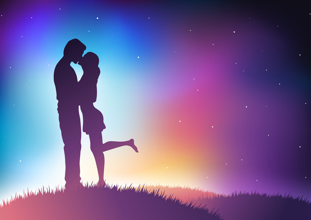 Kissing couple. - Vector, Image