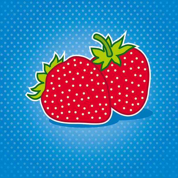Fresh strawberry on the dotted background - Vector, Image