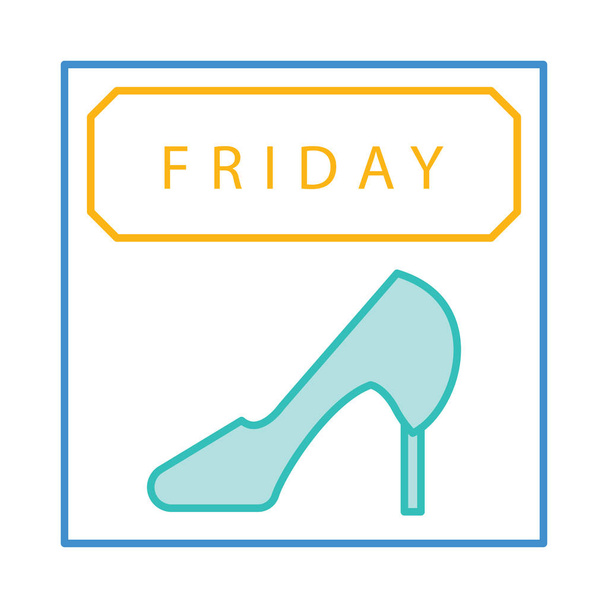 shoe with high heel flat icon, vector, illustration, black Friday concept  - Vector, Imagen