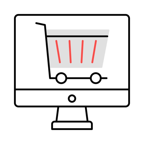 Comercio electrónico carro de la compra vector ilustración
  - Vector, Imagen