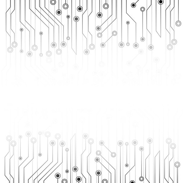 Fondo abstracto blanco con placa de circuito electrónico. Gris abstracto. Tecnología futurista y concepto de textura. Tema del sistema de línea de comunicación
. - Vector, imagen