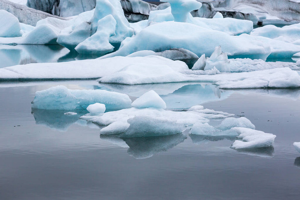 Icebergs in the glacier lagoon in Iceland Ekulsarlon - Zdjęcie, obraz