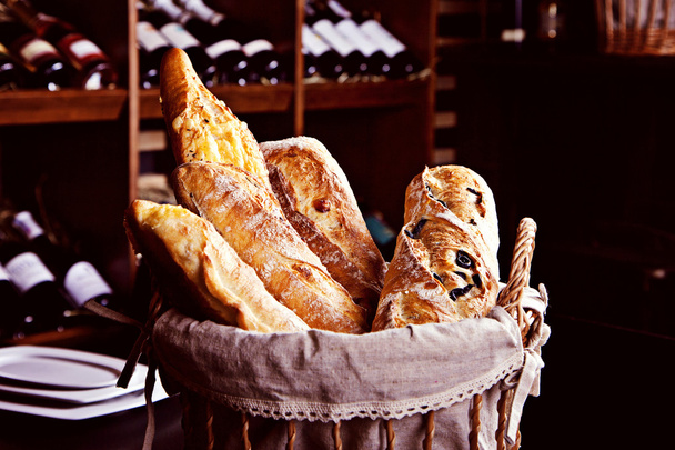 Fresh bread in basket - Photo, Image