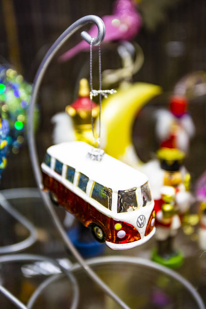 Vintage Christmas tree toy decorations volkswagen t2 bus - Photo, Image