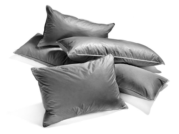 різноманітні темно-сірі подушки для пір'я ізольовані
 - Фото, зображення
