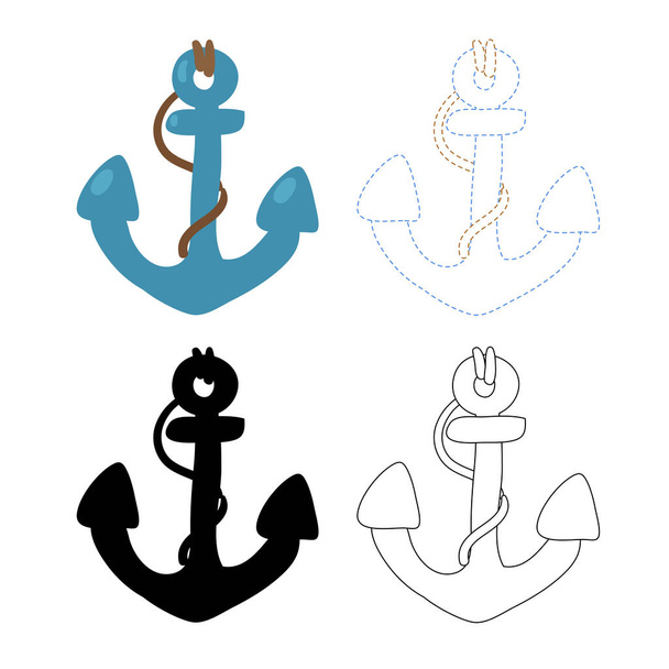 anchor worksheet vector design, anchor artwork vector design - Vector, Image