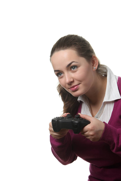 Young woman playing  video game - Foto, immagini