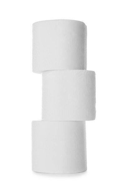 Rolos de papel higiênico sobre fundo branco - Foto, Imagem